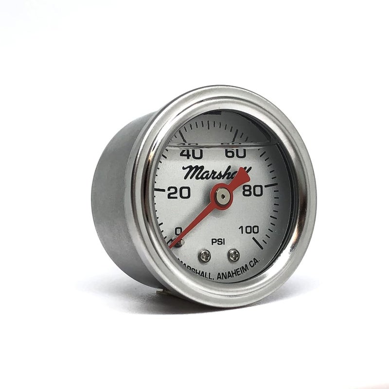 Marshall Instruments LS00100 Silver Dial Fuel Pressure Gauge - Image 1